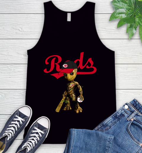 MLB Cincinnati Reds Groot Guardians Of The Galaxy Baseball Tank Top 2