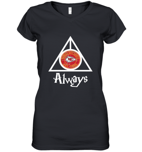 Always Love The Kansas City Chiefs x Harry Potter Mashup Women's V-Neck T-Shirt