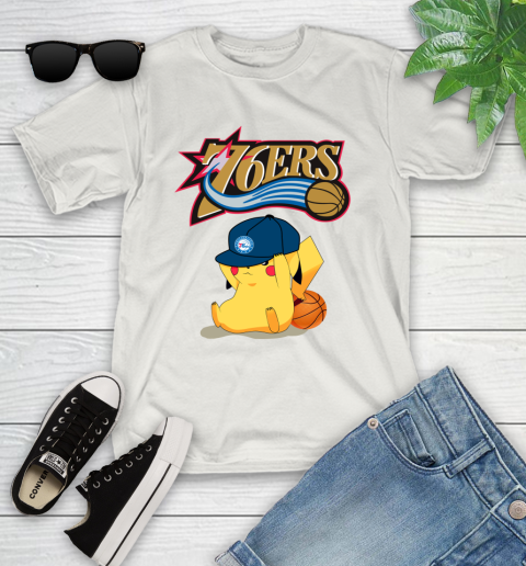 NBA Pikachu Basketball Sports Philadelphia 76ers Youth T-Shirt 12