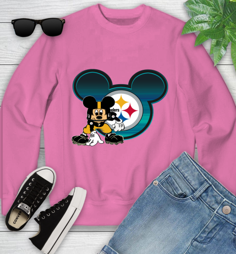 NFL Pittsburgh Steelers Mickey Mouse Disney Football T Shirt Youth Sweatshirt 7