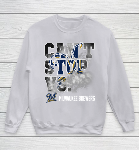 MLB Milwaukee Brewers Baseball Can't Stop Vs Brewers Youth Sweatshirt 3
