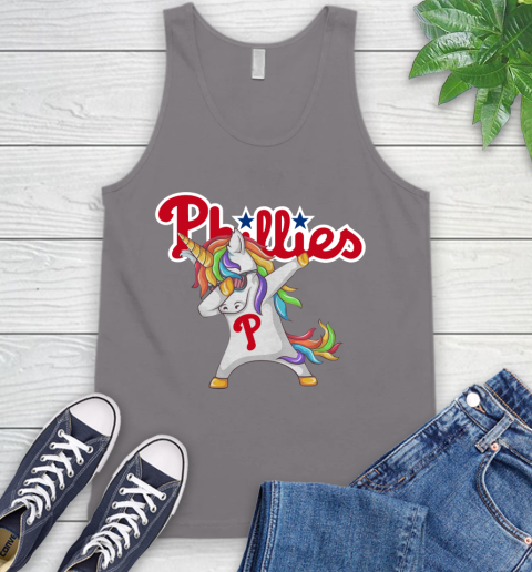 Philadelphia Phillies MLB Baseball Funny Unicorn Dabbing Sports Tank Top 7