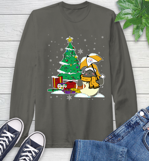 Pittsburgh Steelers NFL Football Cute Tonari No Totoro Christmas Sports Long Sleeve T-Shirt 9