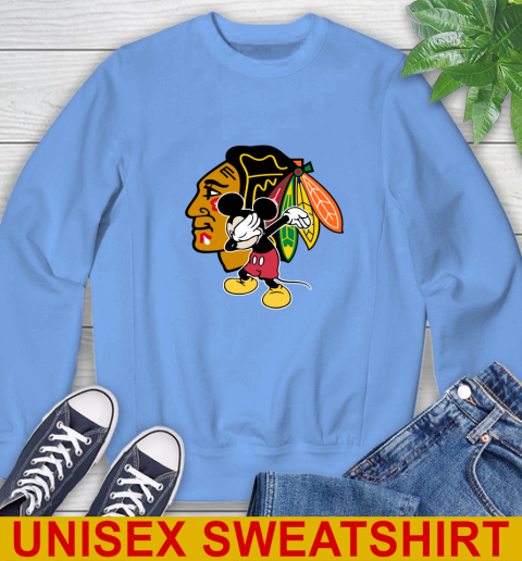 Chicago Blackhawks NHL Hockey Dabbing Mickey Disney Sports Sweatshirt 11