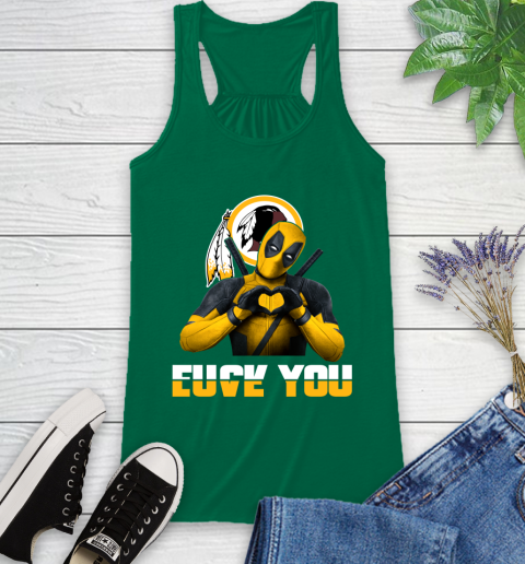 NHL Washington Redskins Deadpool Love You Fuck You Football Sports Racerback Tank 6
