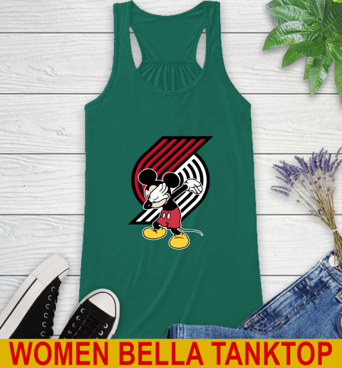 Portland Trail Blazers NBA Basketball Dabbing Mickey Disney Sports Racerback Tank 7