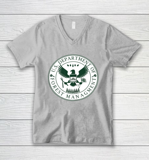 Make America Rake Again US Department Of Forest Managment V-Neck T-Shirt 2
