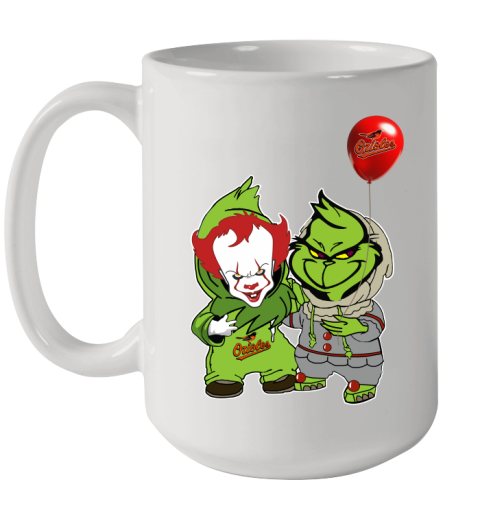 Baby Pennywise Grinch Christmas MLB Baseball Baltimore Orioles Ceramic Mug 15oz