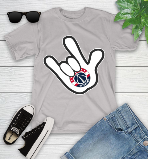 Washington Wizards NBA Basketball Mickey Rock Hand Disney Youth T-Shirt 12