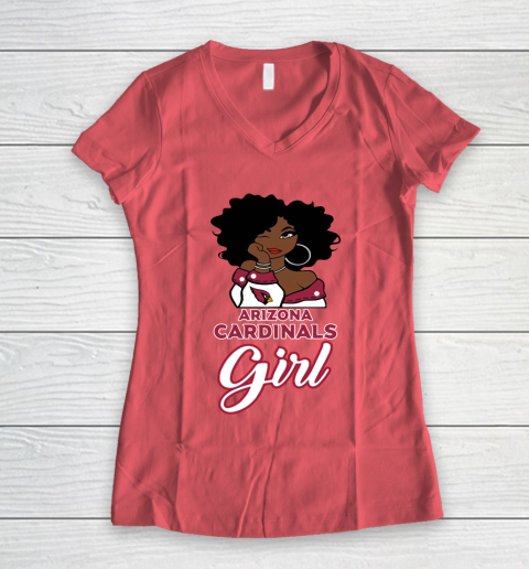 Arizona Cardinals Girl NFL Women's V-Neck T-Shirt 6