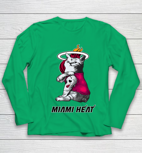 NBA Basketball My Cat Loves Miami Heat Youth Long Sleeve 4