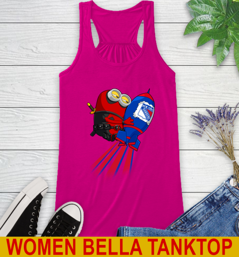 NHL Hockey New York Rangers Deadpool Minion Marvel Shirt Racerback Tank 6