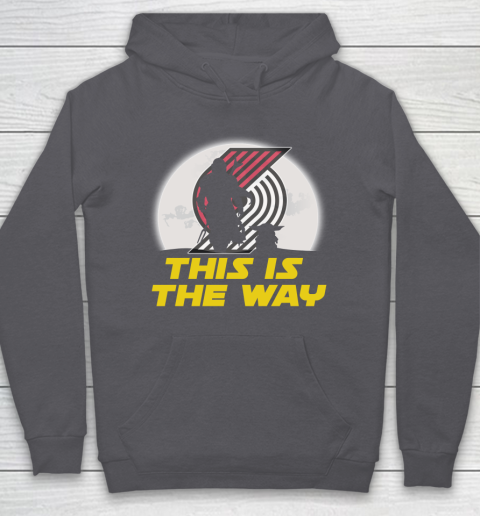 Portland Trail Blazers NBA Basketball Star Wars Yoda And Mandalorian This Is The Way Hoodie 4