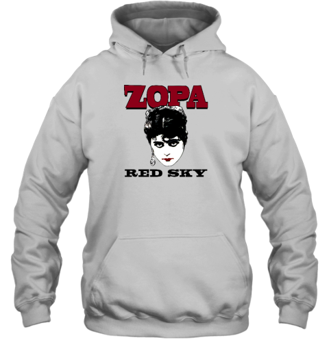 David Chase Wearing Zopa Red Sky Hoodie