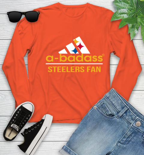 Pittsburgh Steelers NFL Football A Badass Adidas Adoring Fan Sports Youth Long Sleeve 3