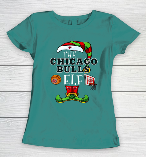 Chicago Bulls Christmas ELF Funny NBA Women's T-Shirt 10