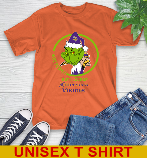 Minnesota Vikings NFL Christmas Grinch I Hate People But I Love My Favorite Football Team T-Shirt 5
