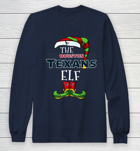 Houston Texans Christmas ELF Funny NFL Long Sleeve T-Shirt 2