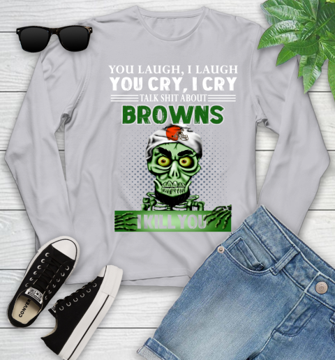 NFL Talk Shit About Cleveland Browns I Kill You Achmed The Dead Terrorist Jeffrey Dunham Football Youth Long Sleeve 5