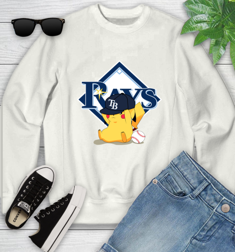 MLB Pikachu Baseball Sports Tampa Bay Rays Youth Sweatshirt