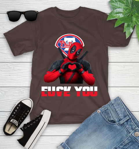 MLB Philadelphia Phillies Deadpool Love You Fuck You Baseball Sports Youth T-Shirt 7