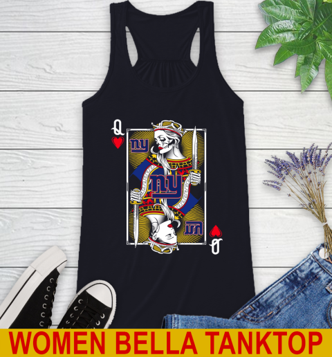 NFL Football New York Giants The Queen Of Hearts Card Shirt Racerback Tank 8