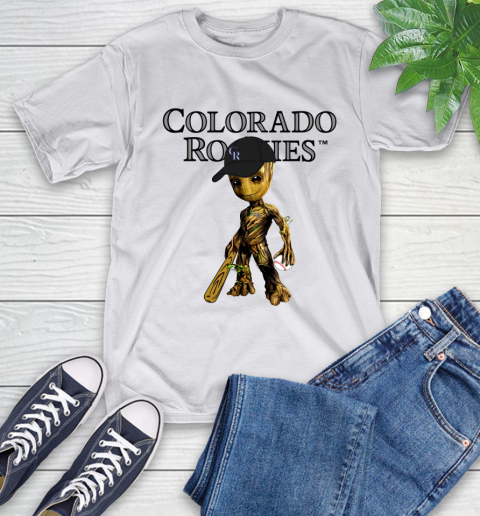 MLB Colorado Rockies Groot Guardians Of The Galaxy Baseball T-Shirt 12