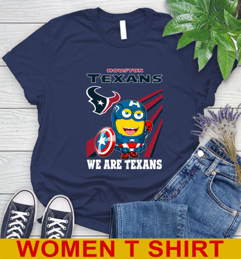 NFL Football Houston Texans Captain America Marvel Avengers Minion Shirt Women's T-Shirt 12