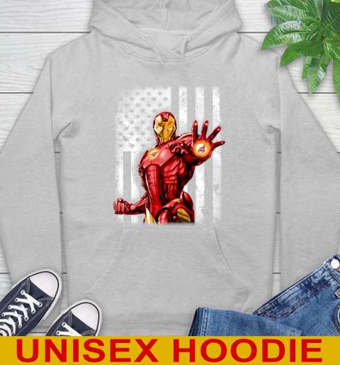 Cleveland Indians MLB Baseball Iron Man Avengers American Flag Shirt Hoodie 6