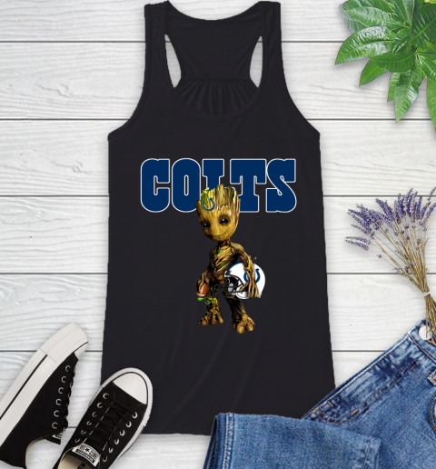 Indianapolis Colts NFL Football Groot Marvel Guardians Of The Galaxy Racerback Tank 2