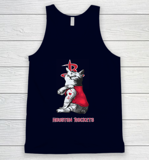 NBA Basketball My Cat Loves Houston Rockets Tank Top 2