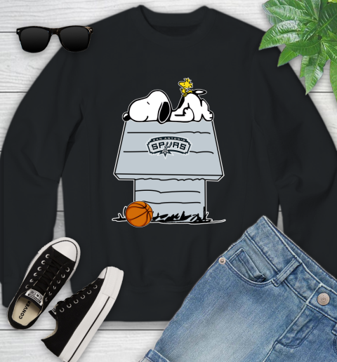 San Antonio Spurs NBA Basketball Snoopy Woodstock The Peanuts Movie Youth Sweatshirt 2