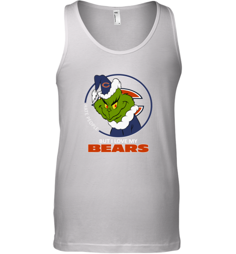 I Hate People But I Love My Chicago Bears Grinch NFL Tank Top