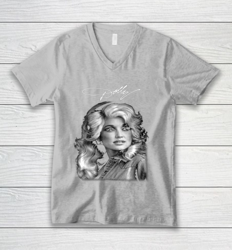 Dolly Parton Classic Vintage Signature V-Neck T-Shirt 3