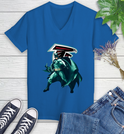 NFL Batman Football Sports Atlanta Falcons Women's V-Neck T-Shirt 10