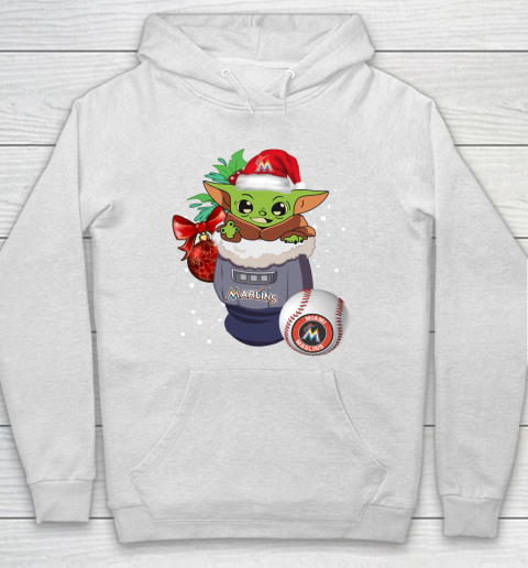 Miami Marlins Christmas Baby Yoda Star Wars Funny Happy MLB Hoodie