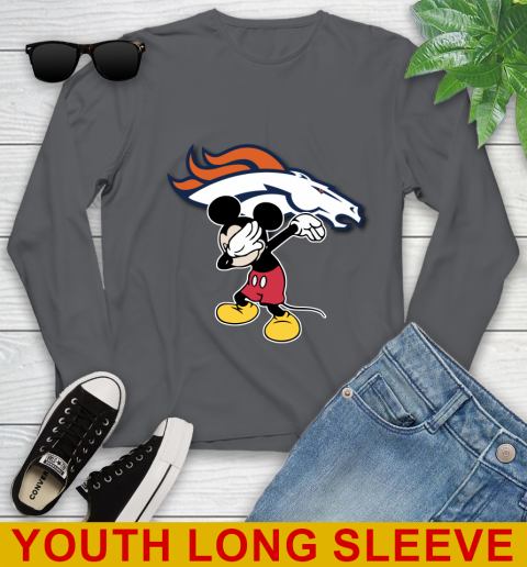 Denver Broncos NFL Football Dabbing Mickey Disney Sports Youth Long Sleeve 10 Denver Broncos NFL Football Dabbing Mickey Disney Sports Youth Long Sleeve - Image 10