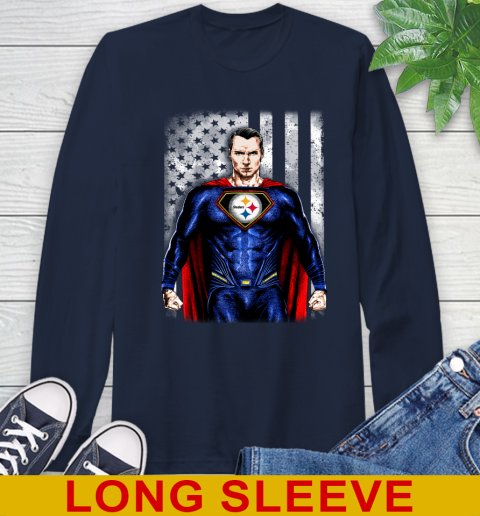 NFL Football Pittsburgh Steelers Superman DC Shirt Long Sleeve T-Shirt 3