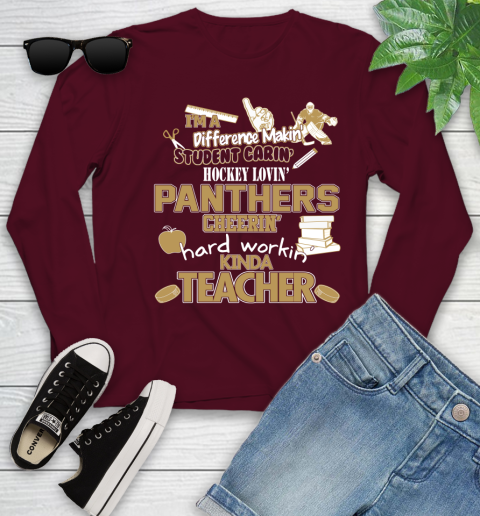 Florida Panthers NHL I'm A Difference Making Student Caring Hockey Loving Kinda Teacher Youth Long Sleeve 6
