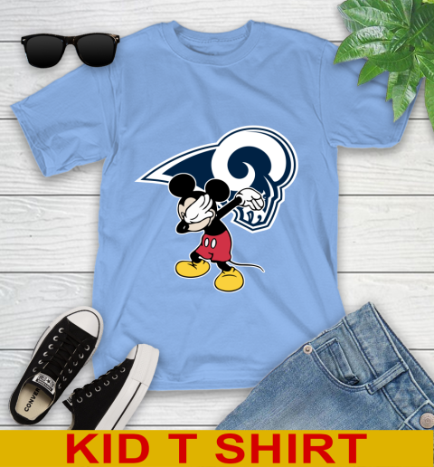 Los Angeles Rams NFL Football Dabbing Mickey Disney Sports Youth T-Shirt 11
