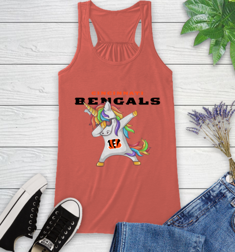 Cincinnati Bengals NFL Football Funny Unicorn Dabbing Sports Racerback Tank 4