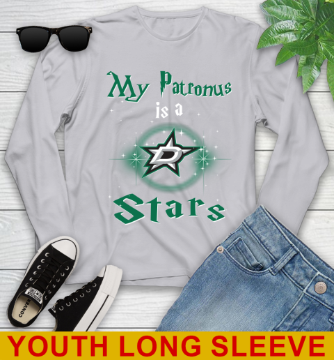 NHL Hockey Harry Potter My Patronus Is A Dallas Stars Youth Long Sleeve 5