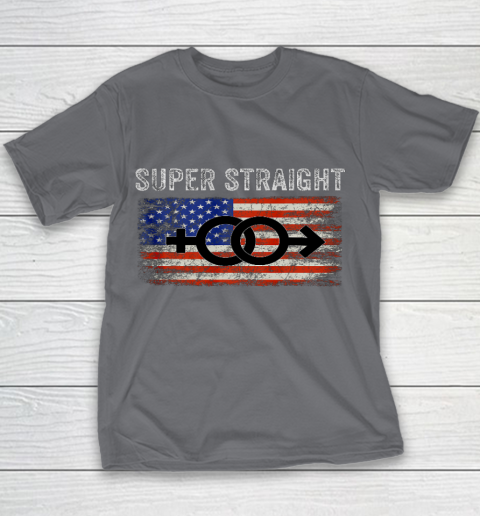 Vintage Us Flag Gender Identity Super Straight Identity Youth T-Shirt 5