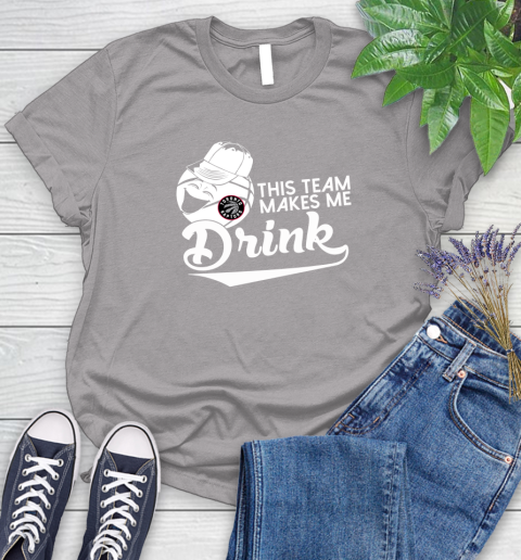 Toronto Raptors NBA Basketball This Team Makes Me Drink Adoring Fan Women's T-Shirt 5