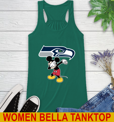 Seattle Seahawks NFL Football Dabbing Mickey Disney Sports Racerback Tank 7