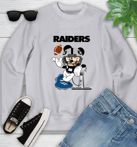 NFL Oakland Raiders Mickey Mouse Disney Super Bowl Football T Shirt Youth Sweatshirt 4