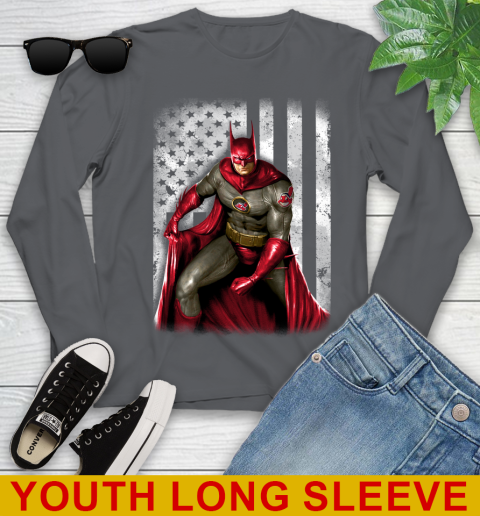 Cleveland Indians MLB Baseball Batman DC American Flag Shirt Youth Long Sleeve 9