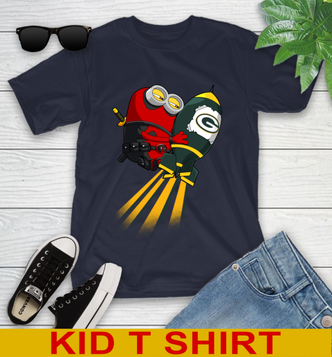 NFL Football Green Bay Packers Deadpool Minion Marvel Shirt Youth T-Shirt 2
