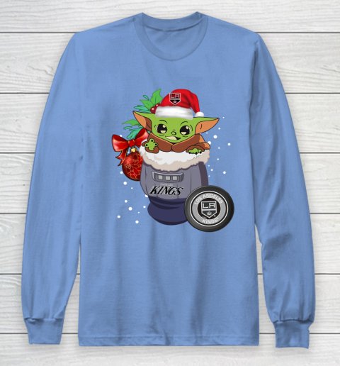 Los Angeles Kings Christmas Baby Yoda Star Wars Funny Happy NHL Long Sleeve T-Shirt 11