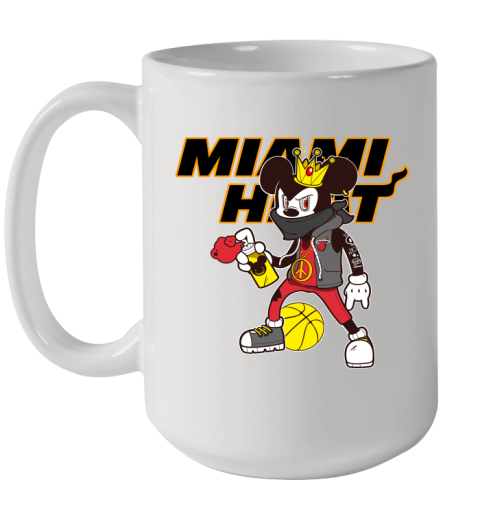 Miami Heat NBA Basketball Mickey Peace Sign Sports Ceramic Mug 15oz